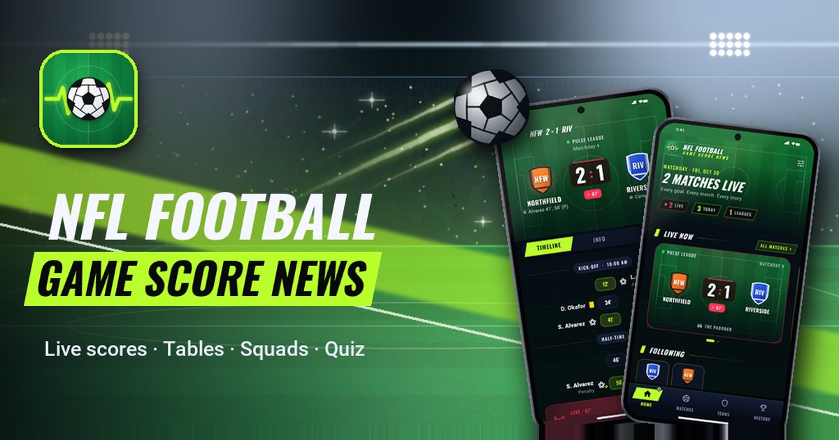 NFL Football Game Score News app: live football scores, fixtures, tables and quiz