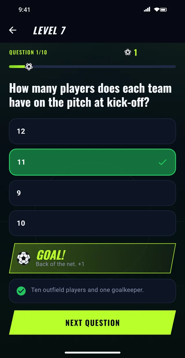 A football quiz question